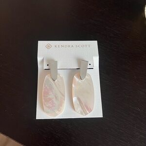 Kendra Scott white mother of pearl pendant earrings